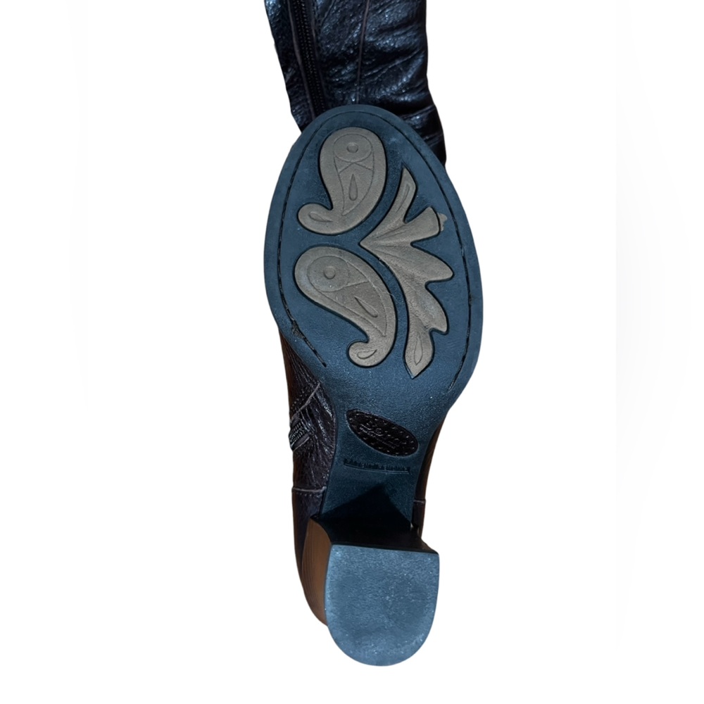Born Chyler Brown Leather Heeled Boots-7 - Picture 10 of 12